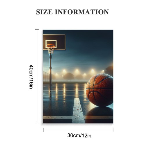 QKZF Canvas Wall Art,Basketball Court Print Canvas Painting for Bedroom Living Room Kitchen Bathroom Corridor Dining Room Hotel Decor