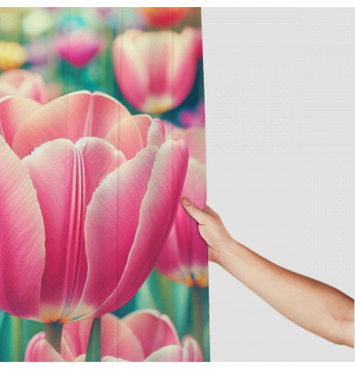 Shangniulu Modern Style Printed Shower Curtain, Waterproof With Hooks, Romantic Floral Bathroom Decoration Shower Curtain