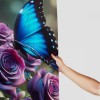 Shangniulu Butterfly Shower Curtains for Bathroom, Romantic Flower Shower Curtains Set for Bathroom Decor