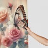 Shangniulu Modern Style Printed Shower Curtain, Butterfly Shower Curtains for Bathroom, Romantic Flower Bathroom Decor Shower Curtains