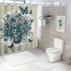 Shangniulu Shower Curtain for Bathroom with Hooks,Without Odor Polyester Fiber Material,Butterflies and Flowers Bathroom Decorative Shower Curtains Water Repellent Washable