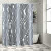 Shangniulu Light Gray Shower Curtain for Bathroom with Hooks,Without Odor Polyester Fiber Material,White Stripe Bathroom Decorative Shower Curtains Water Repellent Washable