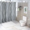 Shangniulu Light Gray Shower Curtain for Bathroom with Hooks,Without Odor Polyester Fiber Material,White Stripe Bathroom Decorative Shower Curtains Water Repellent Washable