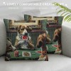 PHYHOO Short Plush pillow Covers,Dogs Playing Poker Double-Sided Print Square Cushion Cases for Sofa Bedroom Car Decorative