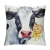 PHYHOO Cow Daisy Throw pillow Cover Double-Sided Farm Throw pillowcase for Couch Sofa Bed Bedroom Car Living Decor