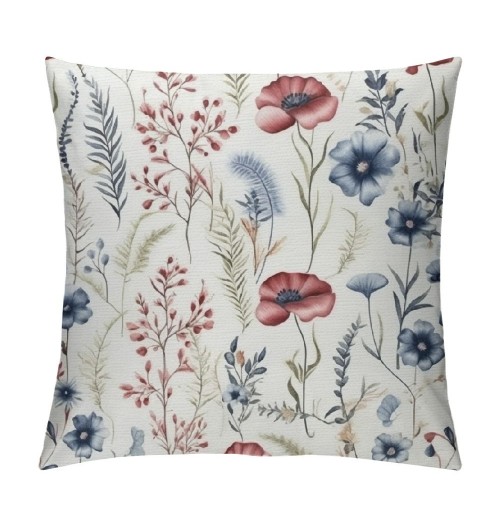 PHYHOO  Floral Throw pillow Cover 18"X18" Wildflower Throw pillowcase for Home Decor