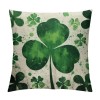 PHYHOO Watercolor Throw pillow Cover, Big Green Clover&nbsp;St Patrick's Day Cushion Case Cover pillowcase Decoration for Sofa Couch (WS-Lucky, 18"X18")