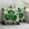 PHYHOO Watercolor Throw pillow Cover, Big Green Clover&nbsp;St Patrick's Day Cushion Case Cover pillowcase Decoration for Sofa Couch (WS-Lucky, 18"X18")