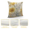 PHYHOO Linen Throw pillow Covers Light Yellow and Gray Floral Pattern Spun Decorative pillowcases 18X18 Inch Farmhouse Rustic Outdoor pillow Cover Square Cushion Cases for Sofa Couch Home