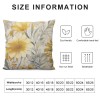 PHYHOO Linen Throw pillow Covers Light Yellow and Gray Floral Pattern Spun Decorative pillowcases 18X18 Inch Farmhouse Rustic Outdoor pillow Cover Square Cushion Cases for Sofa Couch Home