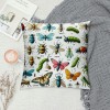 PHYHOO Short Plush pillow Covers,Cartoon Insects Double-Sided Print Square Cushion Cases for Sofa Bedroom Car Decorative