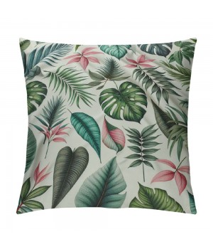 PHYHOO Short Plush pillow Covers Plants Leaves Square pillow Case for Bedroom, Sofa, Car Decoration Both Sides (Plants)