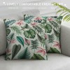 PHYHOO Short Plush pillow Covers Plants Leaves Square pillow Case for Bedroom, Sofa, Car Decoration Both Sides (Plants)