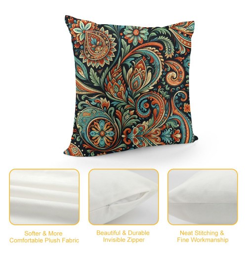 PHYHOO Short Plush pillow Covers, Colour Printing Square pillowcase Double-Sided No Inserts for Bedroom Living Room Sofa Decoration