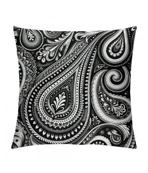 PHYHOO Floral Paisley Decorative Throw pillow Cover, Traditionally Floral Pattern Square pillowcase Blended Double-Sided No Inserts for Bedroom Living Room