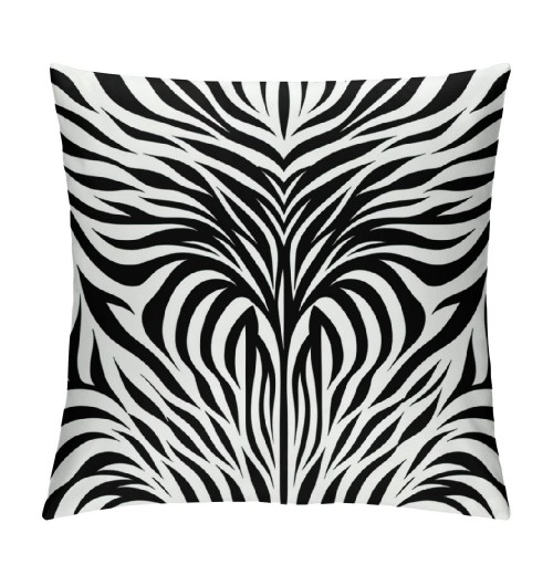 PHYHOO Short Plush pillow Covers,Black White Print Double-Sided Print Square Cushion Cases for Sofa Bedroom Car Decorative