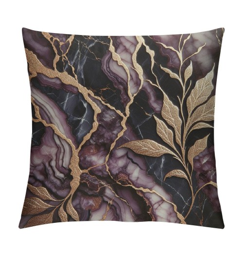 PHYHOO Short Plush pillow Covers Purple Marble Pattern Square pillow Case for Bedroom, Sofa, Car Decoration Both Sides