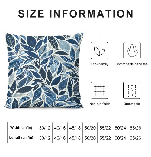 PHYHOO Short Plush pillow Covers Fashion Blue and Grey Printed Square pillow Case for Bedroom, Sofa, Car Decoration Both Sides