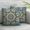 PHYHOO Short Plush pillow Covers Boho Mandala Floral Square pillow Case for Bedroom, Sofa, Car Decoration Both Sides