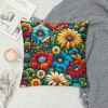 PHYHOO Short Plush pillow Covers Colorful Floral Square pillow Case for Bedroom, Sofa, Car Decoration Both Sides