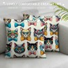 PHYHOO Short Plush pillow Covers Cute Cats Square pillow Case for Bedroom, Sofa, Car Decoration Both Sides