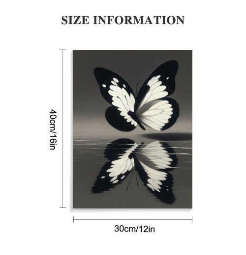 QKZF Butterfly Textured Canvas Wall Art for Living Room,Canvas Wall Art Framed Handmade Butterfly Oil Painting Modern Wall Decor Hanging Pictures Bathroom Bedroom Home Office Decor