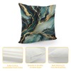 PHYHOO Short Plush pillow Covers Golden Green Marble Pattern Square pillow Case for Bedroom, Sofa, Car Decoration Both Sides