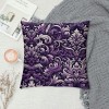 PHYHOO Short Plush pillow Covers Vintage Floral Square pillow Case for Bedroom, Sofa, Car Decoration Both Sides, Purple