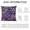 PHYHOO Short Plush pillow Covers Vintage Floral Square pillow Case for Bedroom, Sofa, Car Decoration Both Sides, Purple