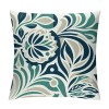 PHYHOO Short Plush pillow Covers Green Blue Flower Square pillow Case for Bedroom, Sofa, Car Decoration Both Sides