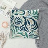 PHYHOO Short Plush pillow Covers Green Blue Flower Square pillow Case for Bedroom, Sofa, Car Decoration Both Sides