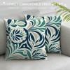 PHYHOO Short Plush pillow Covers Green Blue Flower Square pillow Case for Bedroom, Sofa, Car Decoration Both Sides