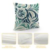 PHYHOO Short Plush pillow Covers Green Blue Flower Square pillow Case for Bedroom, Sofa, Car Decoration Both Sides