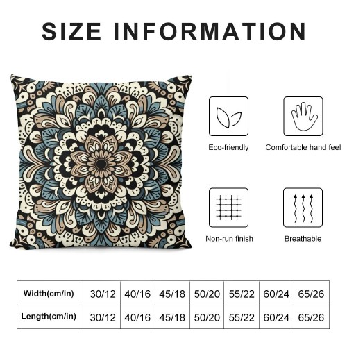 PHYHOO Short Plush pillow Covers Brown Blue Flower Square pillow Case for Bedroom, Sofa, Car Decoration Both Sides