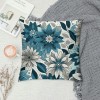 PHYHOO Short Plush pillow Covers Blue Flower Square pillow Case for Bedroom, Sofa, Car Decoration Both Sides