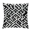 PHYHOO Short Plush pillow Covers White and Black Style Geometric Square pillow Case for Bedroom, Sofa, Car Decoration Both Sides