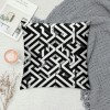 PHYHOO Short Plush pillow Covers White and Black Style Geometric Square pillow Case for Bedroom, Sofa, Car Decoration Both Sides