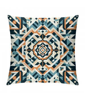 PHYHOO Short Plush pillow Covers Orange Mandala Square pillow Case for Bedroom, Sofa, Car Decoration Both Sides