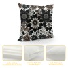 PHYHOO Short Plush pillow Covers Black Brown&nbsp;Flower Square pillow Case for Bedroom, Sofa, Car Decoration Both Sides