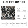 PHYHOO Short Plush pillow Covers Black Brown&nbsp;Flower Square pillow Case for Bedroom, Sofa, Car Decoration Both Sides