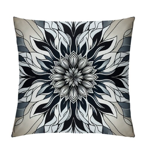 PHYHOO Short Plush pillow Covers Black Grey&nbsp;Flower Square pillow Case for Bedroom, Sofa, Car Decoration Both Sides