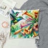 PHYHOO Short Plush pillow Covers Hummingbird Flowers Square pillow Case for Bedroom, Sofa, Car Decoration Both Sides