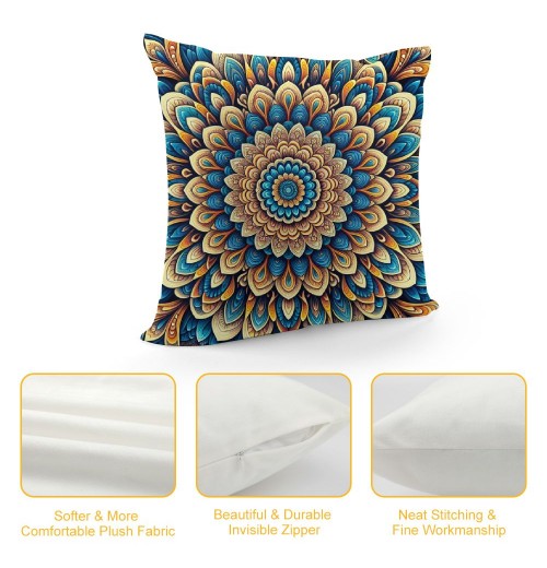 PHYHOO Fashion Bohemian Pattern Throw pillow Covers Square Decorative Cushion Case for Sofa Bench Car Bed