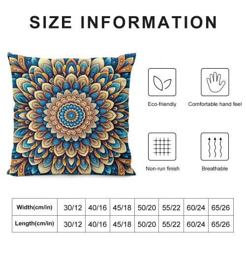 PHYHOO Fashion Bohemian Pattern Throw pillow Covers Square Decorative Cushion Case for Sofa Bench Car Bed