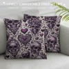 PHYHOO Halloween Geometric pillow Cover ,Purple Background Decorative Square Throw pillowcase for Outside Garden Patio Porch Couch Chair