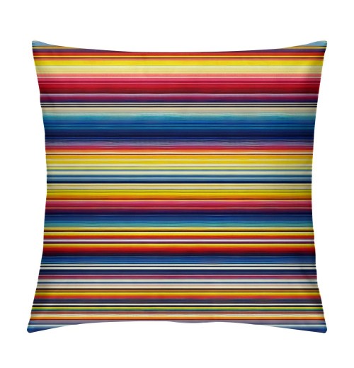 PHYHOO Short Plush pillow Covers Colorful Mexican Stripes Ethnic Style Square pillow Case for Bedroom, Sofa, Car Decoration Both Sides