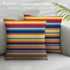 PHYHOO Short Plush pillow Covers Colorful Mexican Stripes Ethnic Style Square pillow Case for Bedroom, Sofa, Car Decoration Both Sides